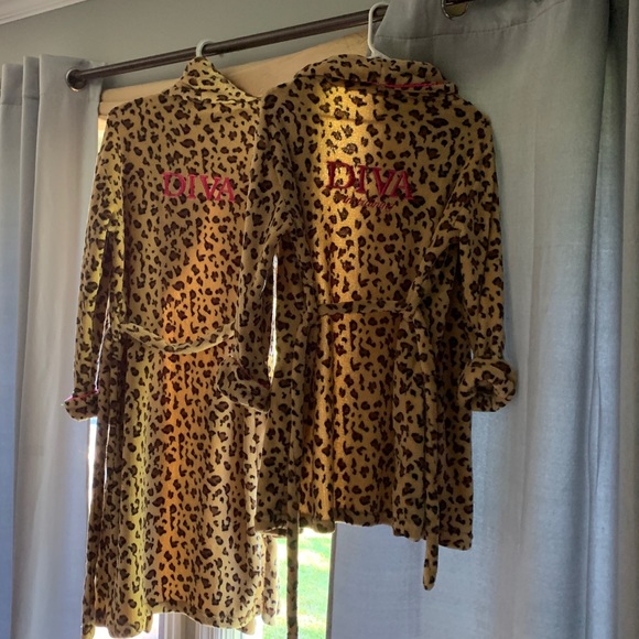 Vintage Couture Mother/Daughter Leopard Matching Robes - Picture 1 of 6